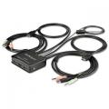 Photo STARTECH             StarTech.com Commutateur KVM HDMI à 2 ports avec câbles incorporés - USB 4K 60Hz